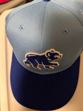 Chicago Cubs Light Blue and Royal Blue Bear Patch Baseball Cap